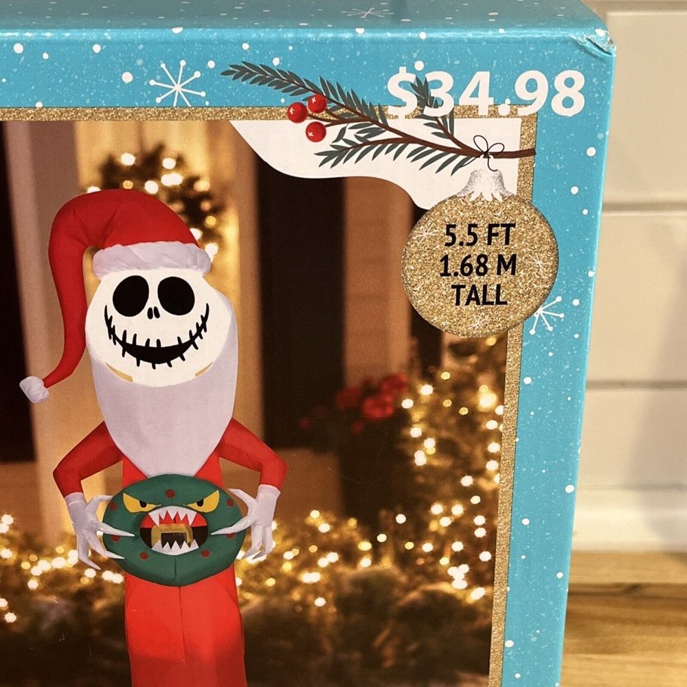 Jack Skellington Light Up Inflatable 5.5 FT Santa Nightmare Before Christmas - Picture 5 of 11